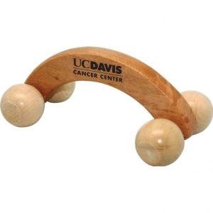 Ergonomic 4-Wheel Wooden Manual Massager for Muscle Relief