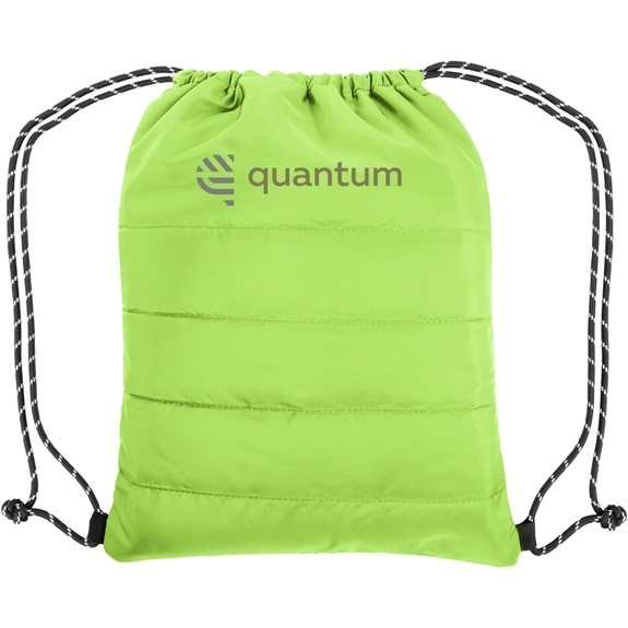 Quilted Puffer Drawstring Cinch Sack - 13.5" x 17" - Image 2