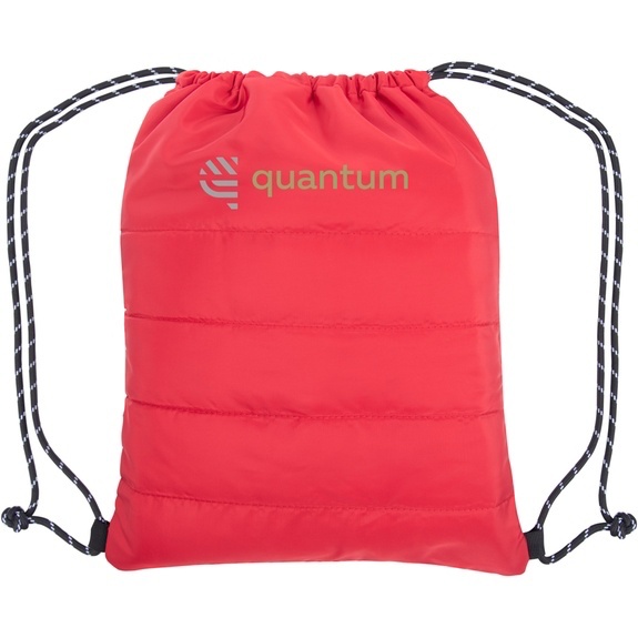 Quilted Puffer Drawstring Cinch Sack - 13.5" x 17" - Image 4