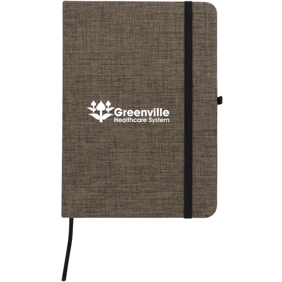 Poly-Canvas Heathered Texture Journal with Elastic Closure - 5" x 7" - Image 2