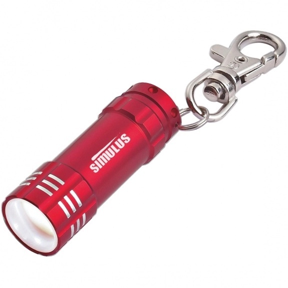 Compact Aluminum 3-LED Keychain Flashlight with Spring Clip - Image 2